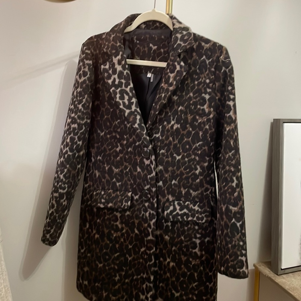 Tyler Boe Multi Leopard Coat Size Small
